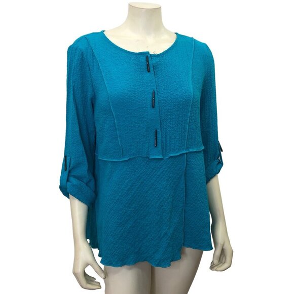 ALI MILES ROLLED SLEEVE TOP PETITE‎ MD - Picture 4 of 6